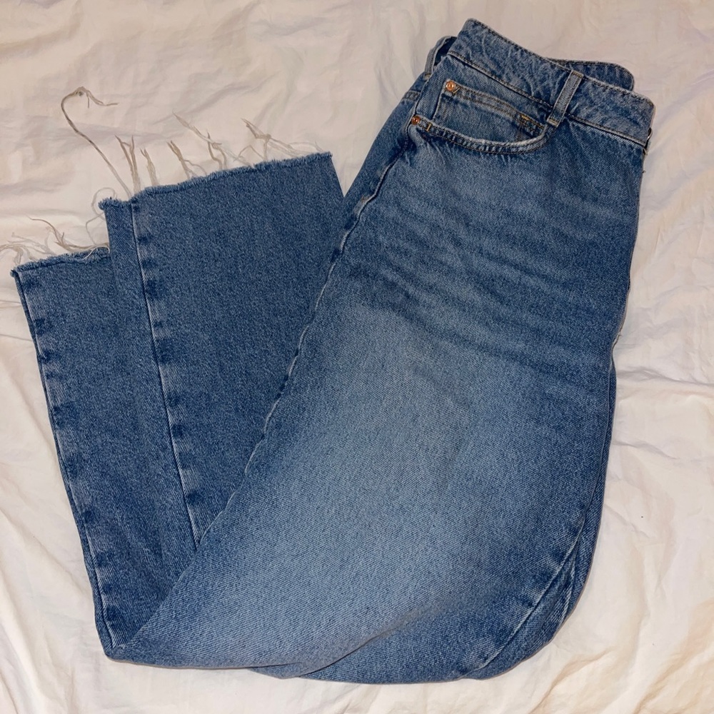 Zara high waisted straight leg jeans
